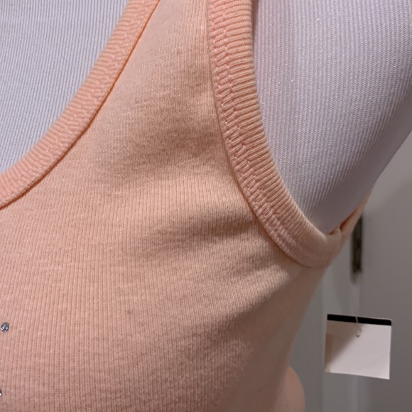 NWT Peach Rhinestoned “DANCE” Tank top - Picture 8 of 17